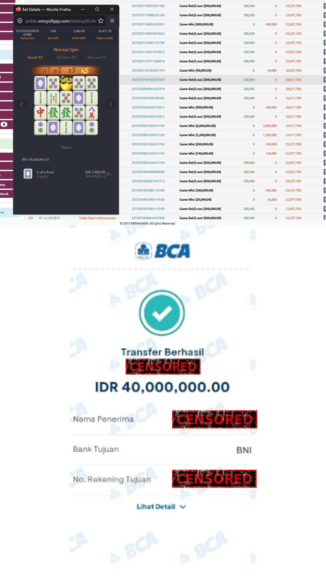 Bukti Jackpot