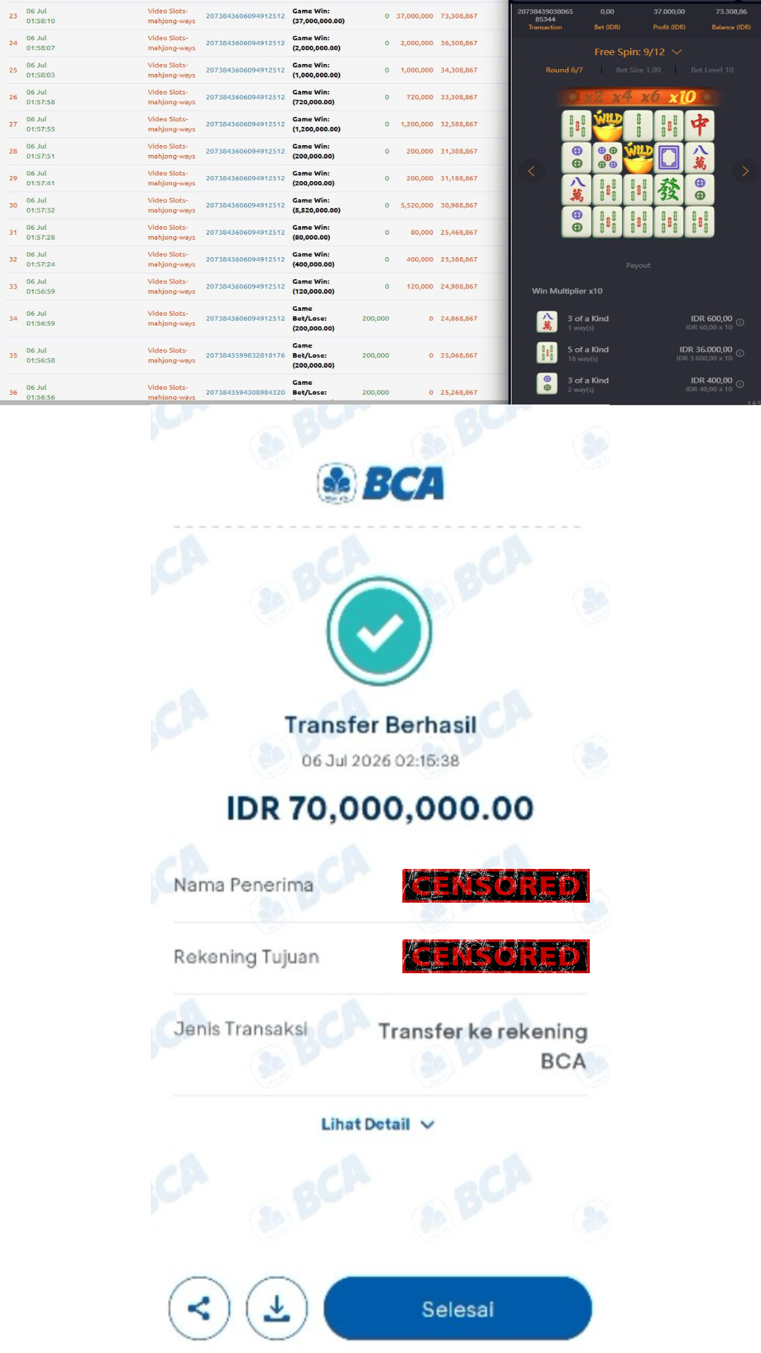 Bukti Jackpot