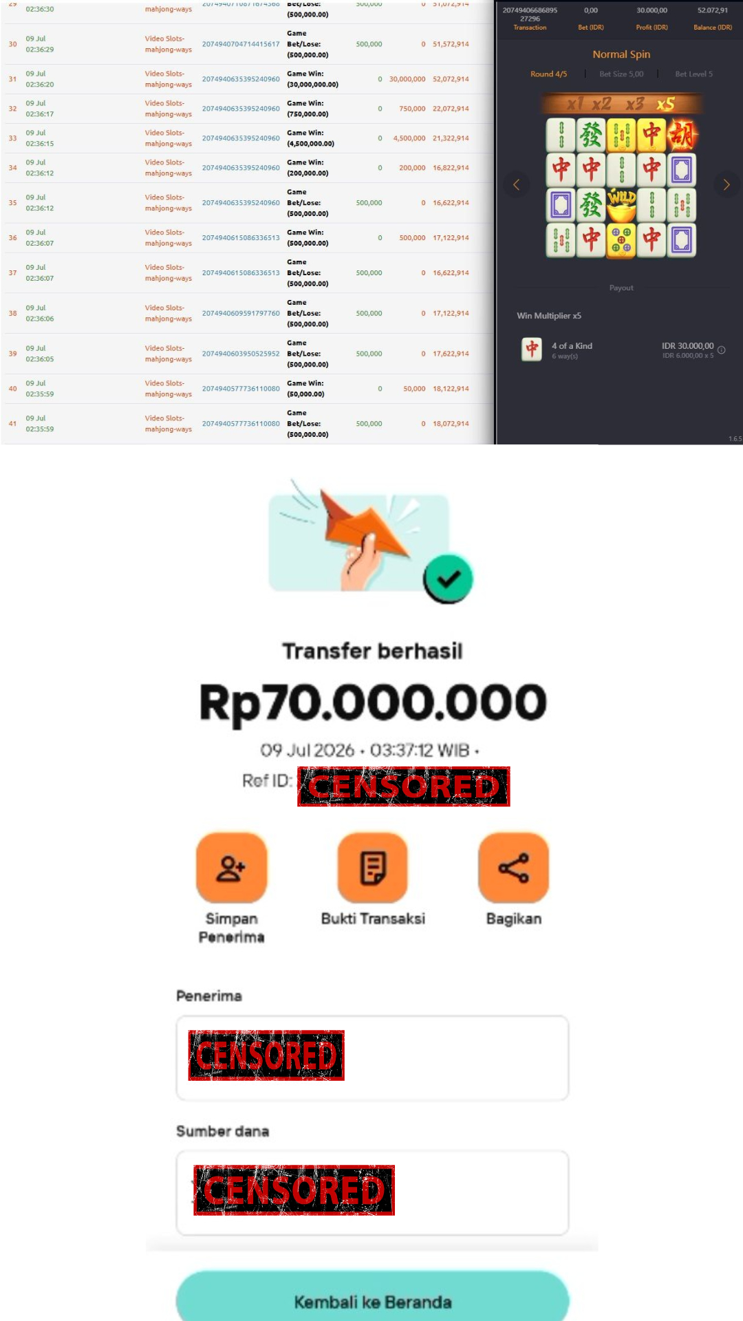 Bukti Jackpot