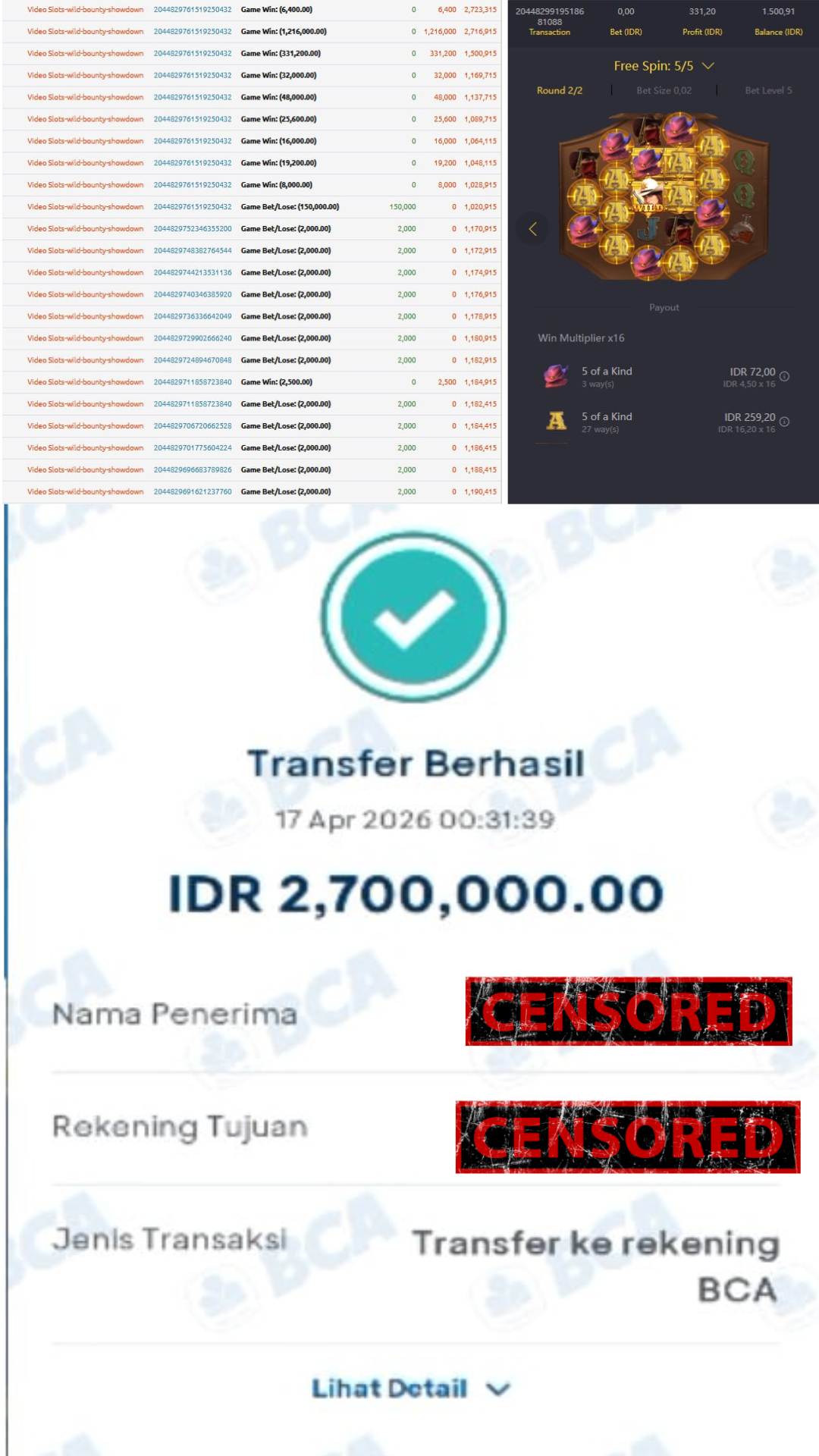 Bukti Jackpot