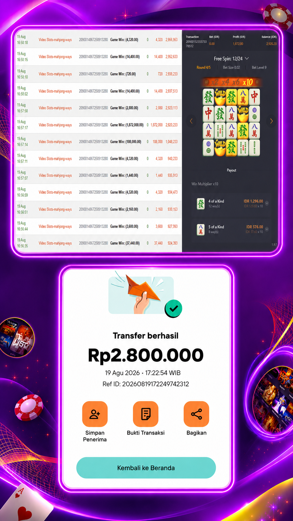 Bukti Jackpot