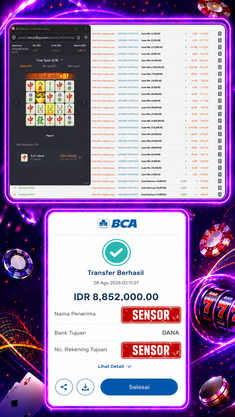 Bukti Jackpot