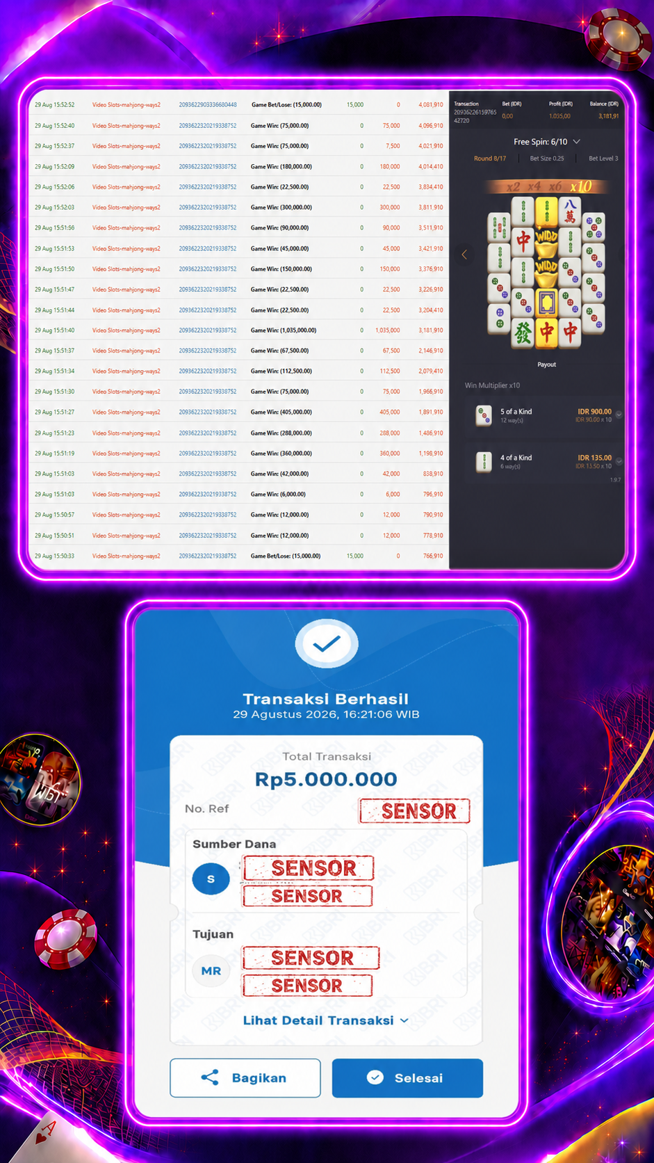 Bukti Jackpot