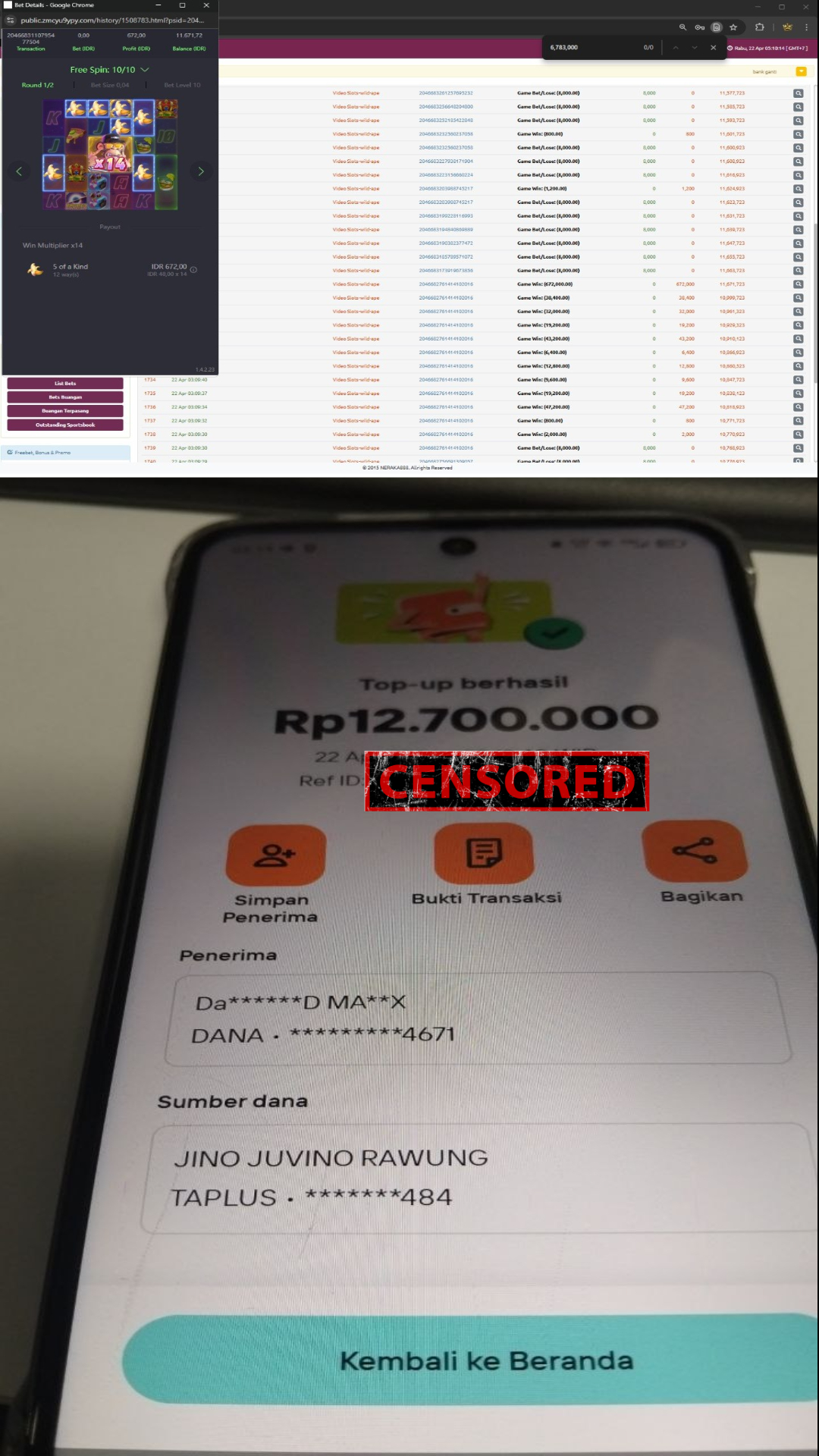 Bukti Jackpot