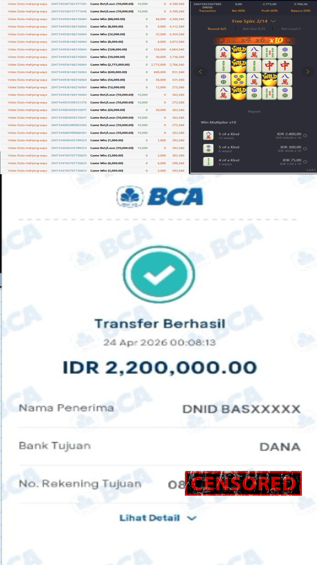 Bukti Jackpot