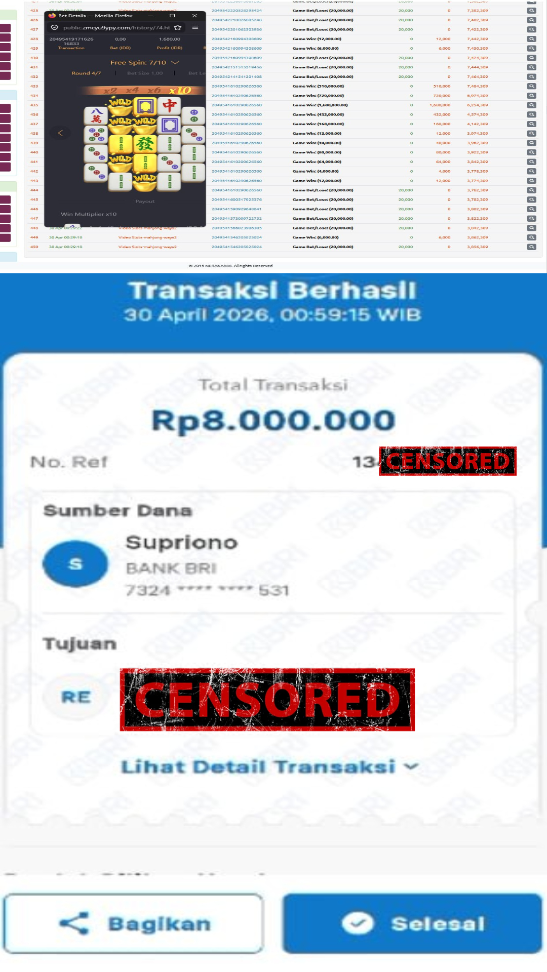 Bukti Jackpot