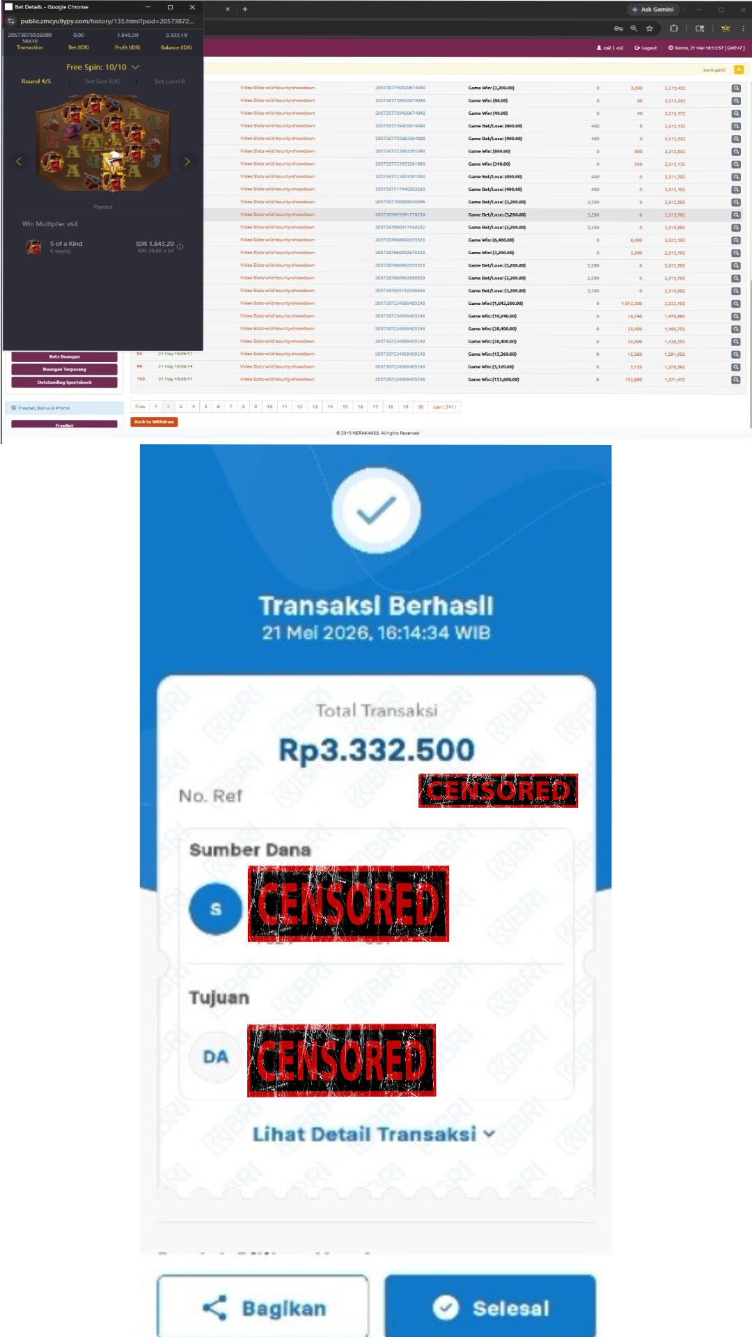 Bukti Jackpot