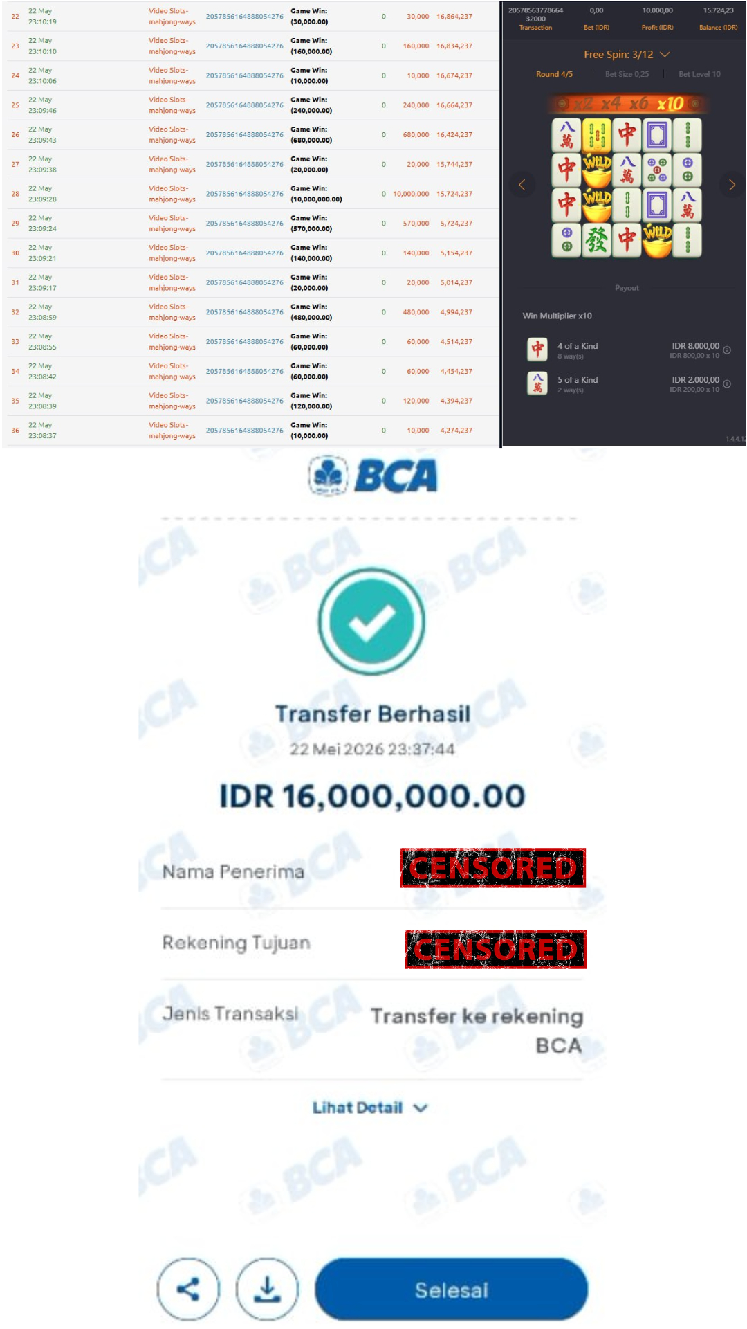 Bukti Jackpot