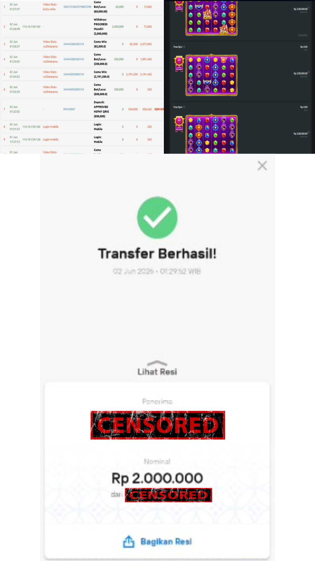Bukti Jackpot