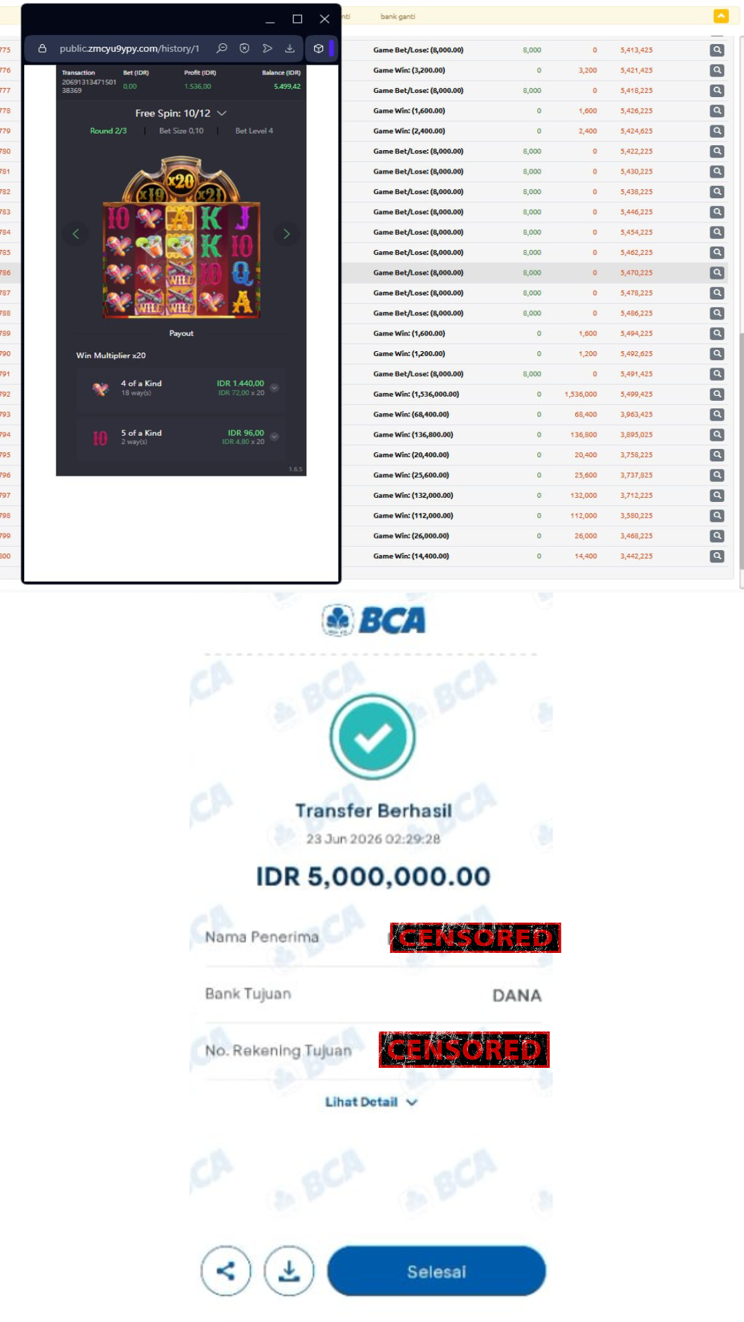Bukti Jackpot